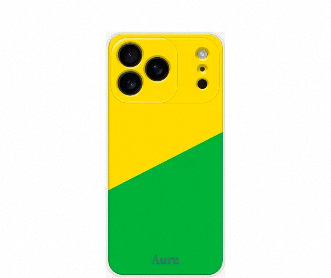 Aura frosted phone case yellow and green (IPhone)