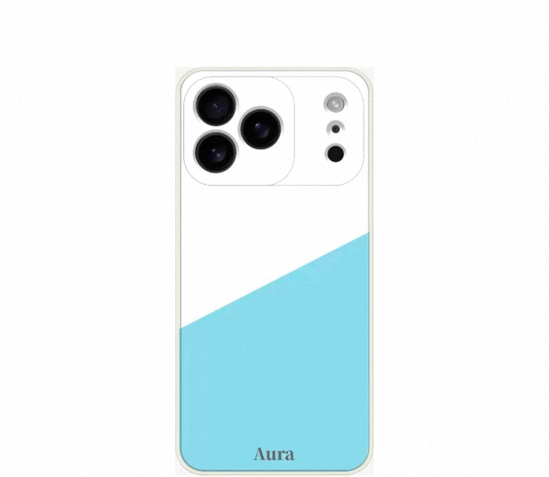 Aura frosted phone case sky blue and white (IPhone)